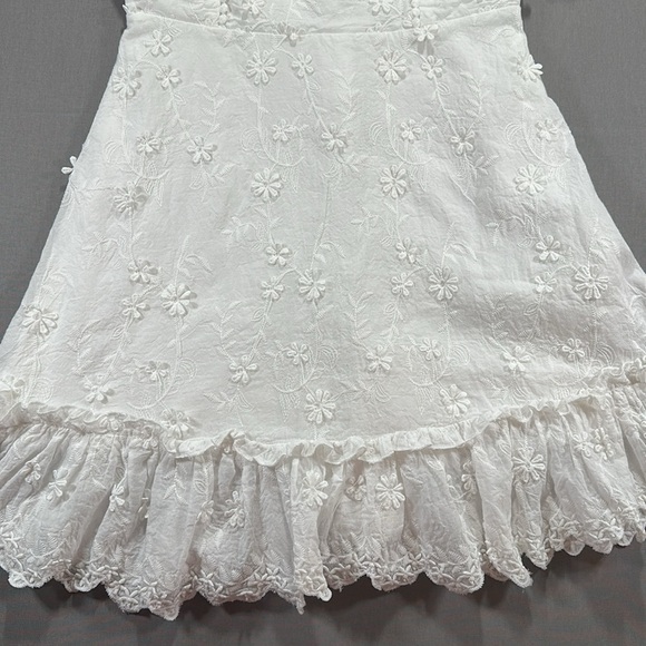 Showpo. Fancy A Spritz Square Neck Mini Dress w/ Embroidery - Size US 4 - Picture 7 of 16